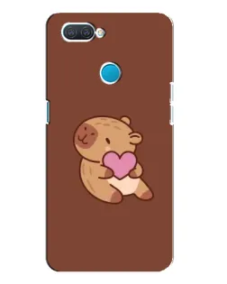Чехол для OPPO A12 с картинкой «Капибара с сердцем»