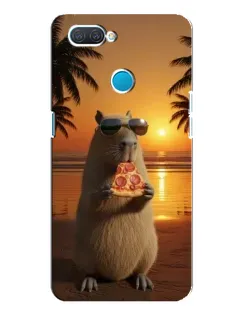 Чехол для OPPO A12 с картинкой «Капибара с пиццей»
