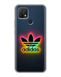 Чехол для OPPO A15 с картинкой «Неоновый Adidas»