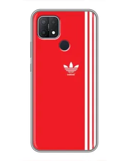 Чехол для OPPO A15 с картинкой «Красный минимализм Adidas»