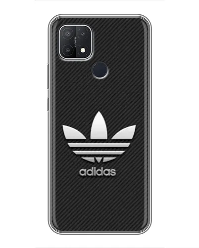 Чехол для OPPO A15 с картинкой «Adidas Карбоновая текстура»