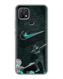 Чехол для OPPO A15 с картинкой «Спортивный арт Nike»