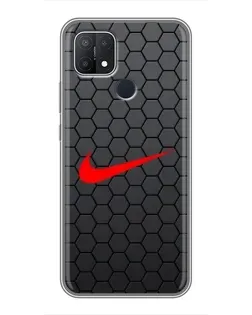 Чехол для OPPO A15 с картинкой «Nike — карбоновая сетка»