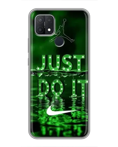 Чехол для OPPO A15 с картинкой «Зеленый неоновый Nike»