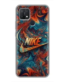 Чехол для OPPO A15 с картинкой «Nike в абстракции»