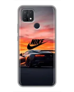 Чехол для OPPO A15 с картинкой «Nike и суперкар»
