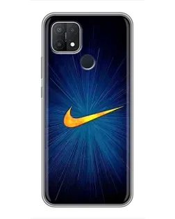 Чехол для OPPO A15 с картинкой «Синий пульс Nike»