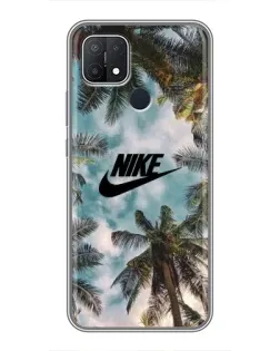 Чехол для OPPO A15 с картинкой «Тропический принт Nike»