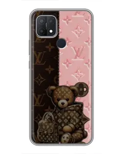 Чехол для OPPO A15 с картинкой «Мишка в стиле LV»