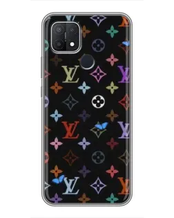 Чехол для OPPO A15 с картинкой «Цветная монограмма LV»