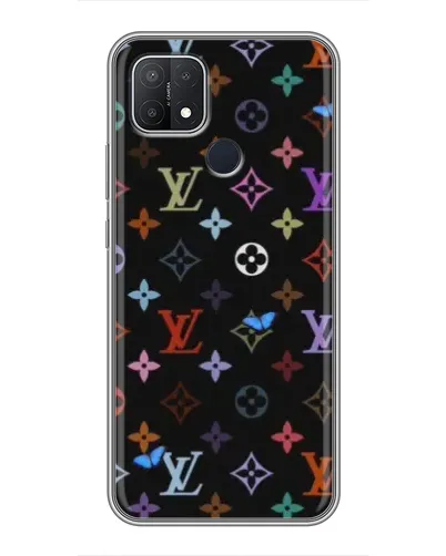 Чехол для OPPO A15 с картинкой «Цветная монограмма LV»