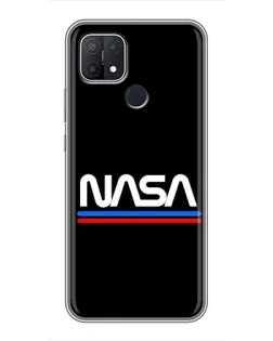 Чехол для OPPO A15 с картинкой «NASA — классика Red Blue»