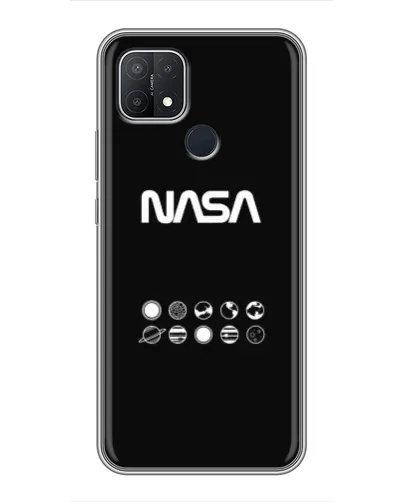 Чехол для OPPO A15 с картинкой «NASA — технический принт»