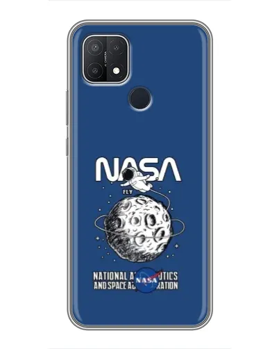 Чехол для OPPO A15 с картинкой «NASA — лунная миссия»