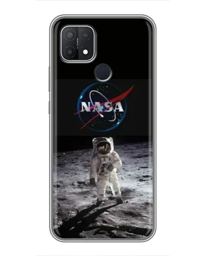 Чехол для OPPO A15 с картинкой «Астронавт на Луне»