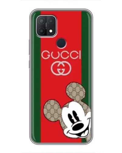 Чехол для OPPO A15 с картинкой «Gucci — полосы и Микки»