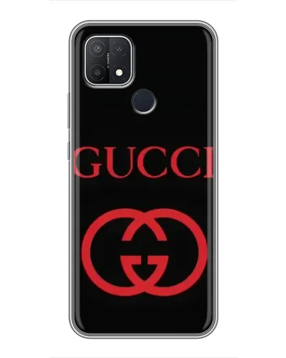 Чехол для OPPO A15 с картинкой «Gucci — красный логотип»