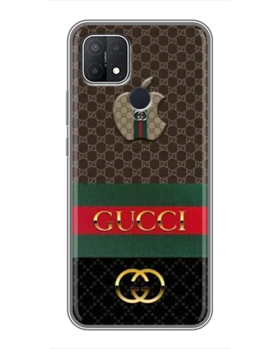 Чехол для OPPO A15 с картинкой «Gucci — брендированный десерт»