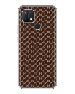 Чехол для OPPO A15 с картинкой «Gucci — шоколадная сетка»