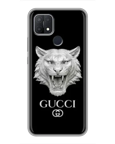 Чехол для OPPO A15 с картинкой «Gucci — серебряный лев» Чехол для OPPO A15 с картинкой «Gucci — серебряный лев»