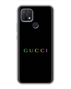 Чехол для OPPO A15 с картинкой «Gucci — неоновый минимализм»