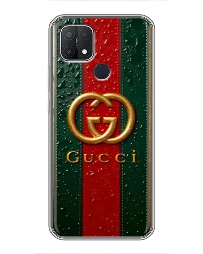 Чохол для OPPO A15 з картинкою «Gucci — фірмова смуга та золото» Чохол для OPPO A15 з картинкою «Gucci — фірмова смуга та золото»