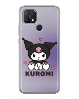 Чехол для OPPO A15 с картинкой «Kuromi — фиолетовый арт»