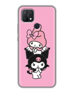 Чехол для OPPO A15 с картинкой «My Melody и Kuromi»