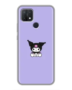 Чехол для OPPO A15 с картинкой «Kuromi — фиолетовый минимализм»
