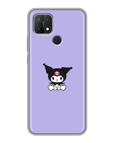 Чехол для OPPO A15 с картинкой «Kuromi — фиолетовый минимализм»
