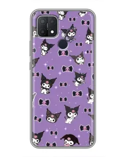Чехол для OPPO A15 с картинкой «Kuromi — паттерн»