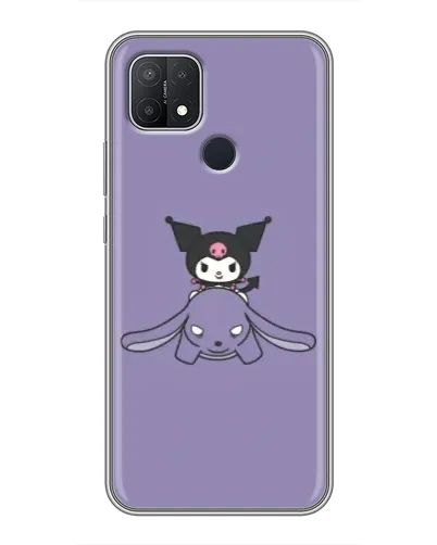 Чехол для OPPO A15 с картинкой «Kuromi на лиловом фоне»