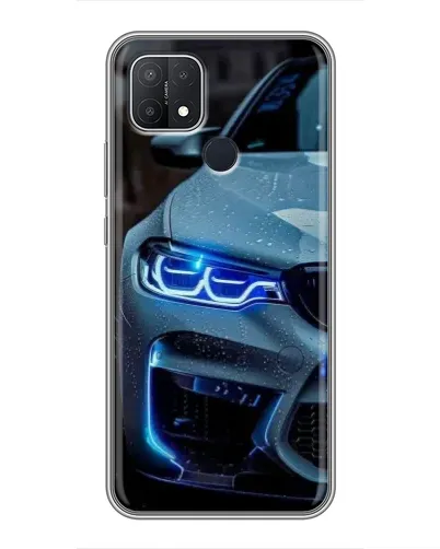 Чехол для OPPO A15 с картинкой «Взгляд BMW с синими фарами»