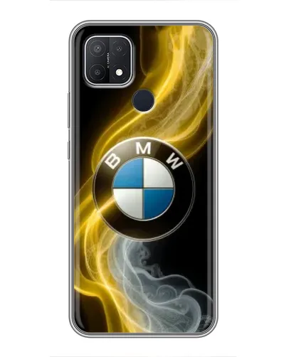 Чехол для OPPO A15 с картинкой «Золотистый дым BMW»