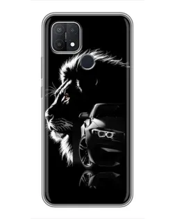Чехол для OPPO A15 с картинкой «BMW и лев» Чехол для OPPO A15 с картинкой «BMW и лев»