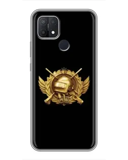 Чехол для OPPO A15 с картинкой «PUBG — оранжевый градиент»