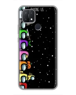 Чехол для OPPO A15 с картинкой «Команда Among Us»