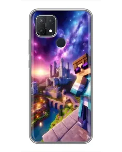 Чехол для OPPO A15 с картинкой «Стив и космос»