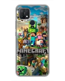 Чехол для OPPO A15 с картинкой «Замок Minecraft»