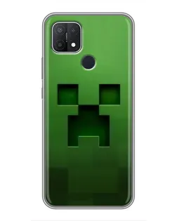 Чехол для OPPO A15 с картинкой «Крипер микро-дизайн»
