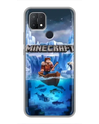 Чехол для OPPO A15 с картинкой «Minecraft ледяной мир»