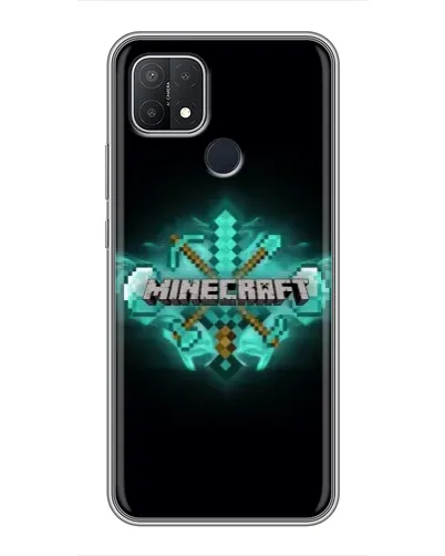Чехол для OPPO A15 с картинкой «Minecraft Diamond лого»
