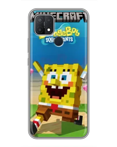 Чохол для OPPO A15 з картинкою «Губка Боб Minecraft» Чохол для OPPO A15 з картинкою «Губка Боб Minecraft»