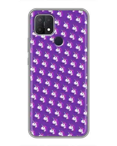 Чехол для OPPO A15 с картинкой «Единороги на фиолетовом»