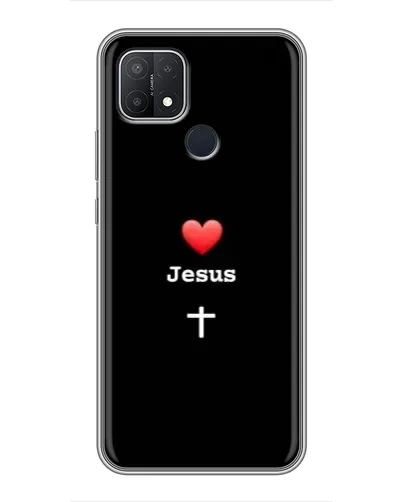 Чехол для OPPO A15 с картинкой «Сердце - Jesus»