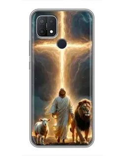 Чехол для OPPO A15 с картинкой «Лев Иуды и Свет» Чехол для OPPO A15 с картинкой «Лев Иуды и Свет»