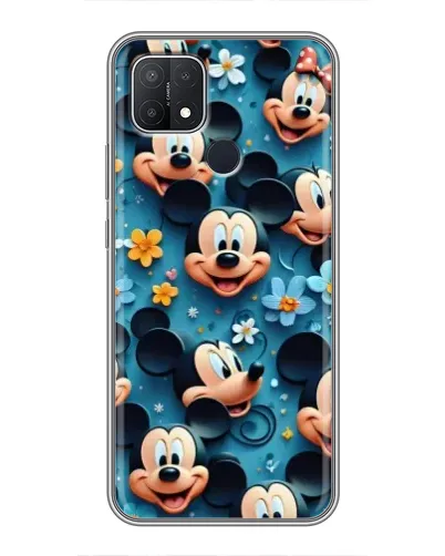 Чехол для OPPO A15 с картинкой «Паттерн Микки и Минни»