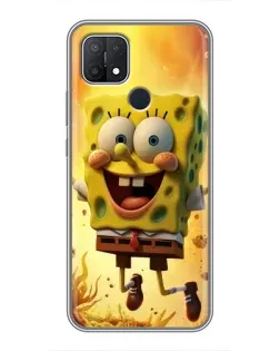 Чехол для OPPO A15 с картинкой «Губка Боб прыгает»