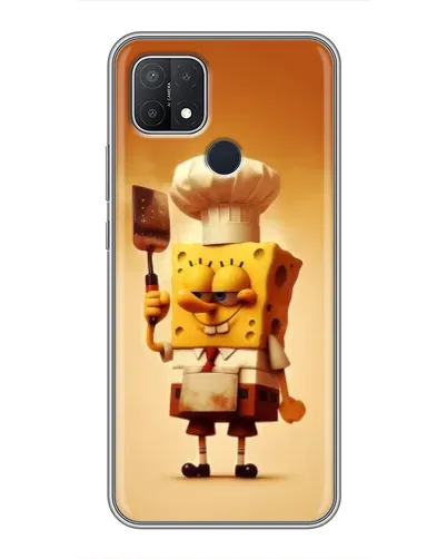 Чехол для OPPO A15 с картинкой «Губка Боб повар»