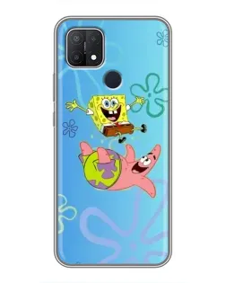 Чехол для OPPO A15 с картинкой «Спанч Боб и Патрик»